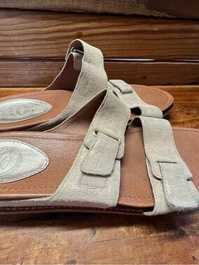 Nurture by Lamaze Gold Metallic Leather Double strap sandal